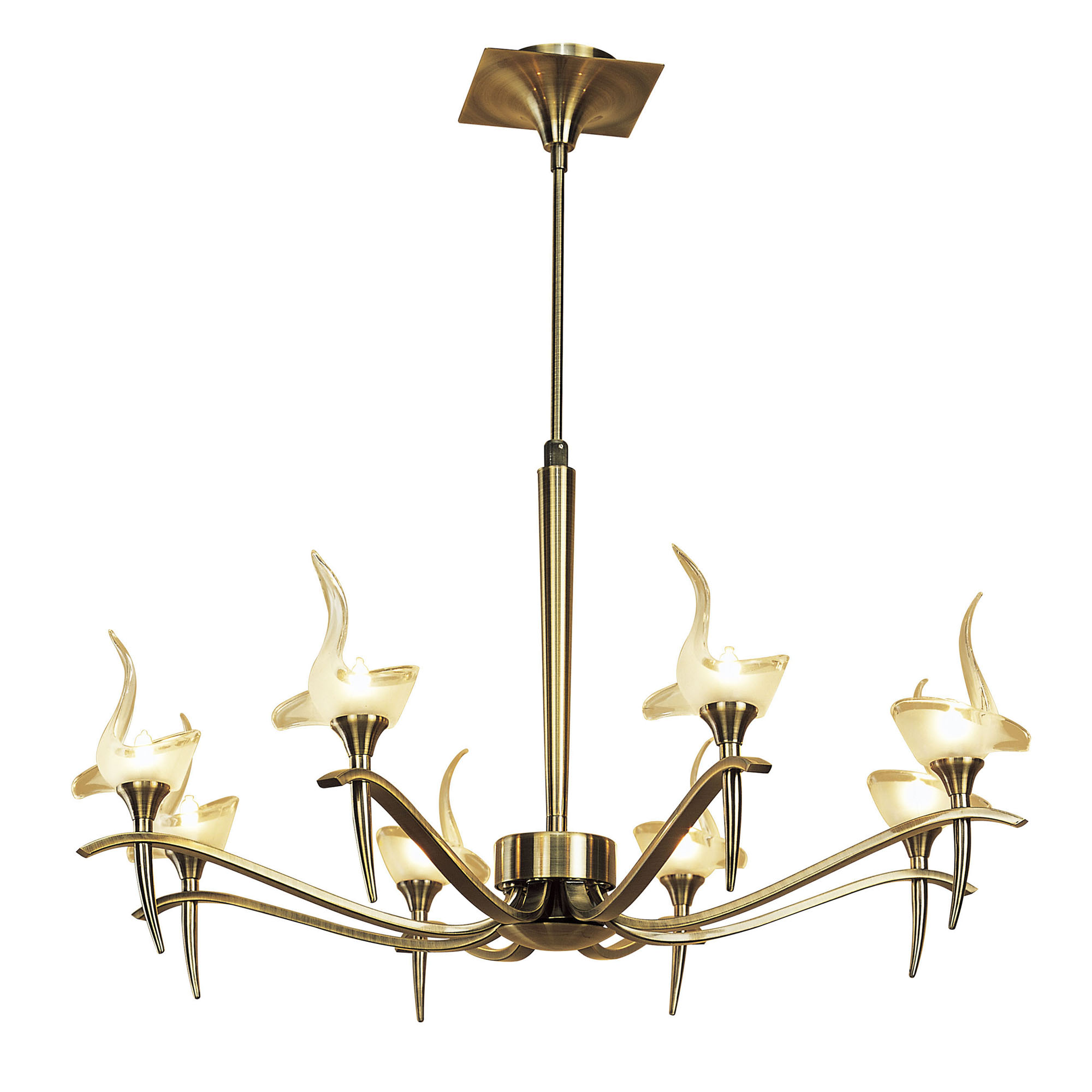 Viena Antique Brass Ceiling Lights Mantra Multi Arm Fittings